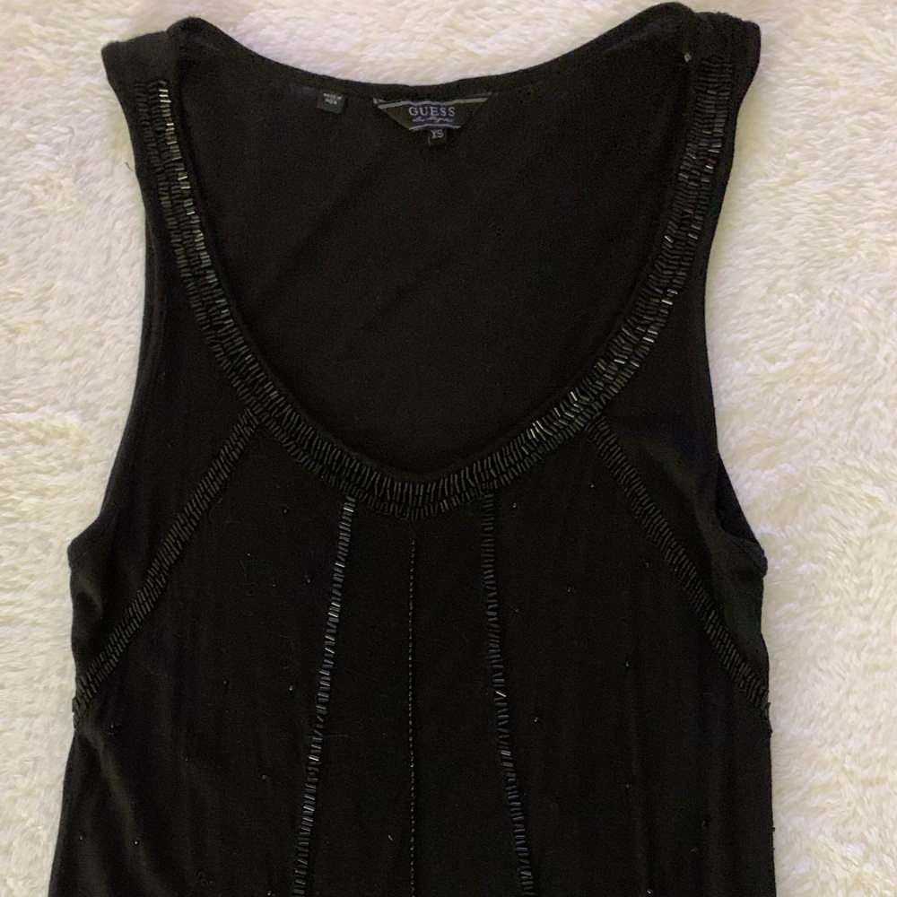 Guess beaded black tank
